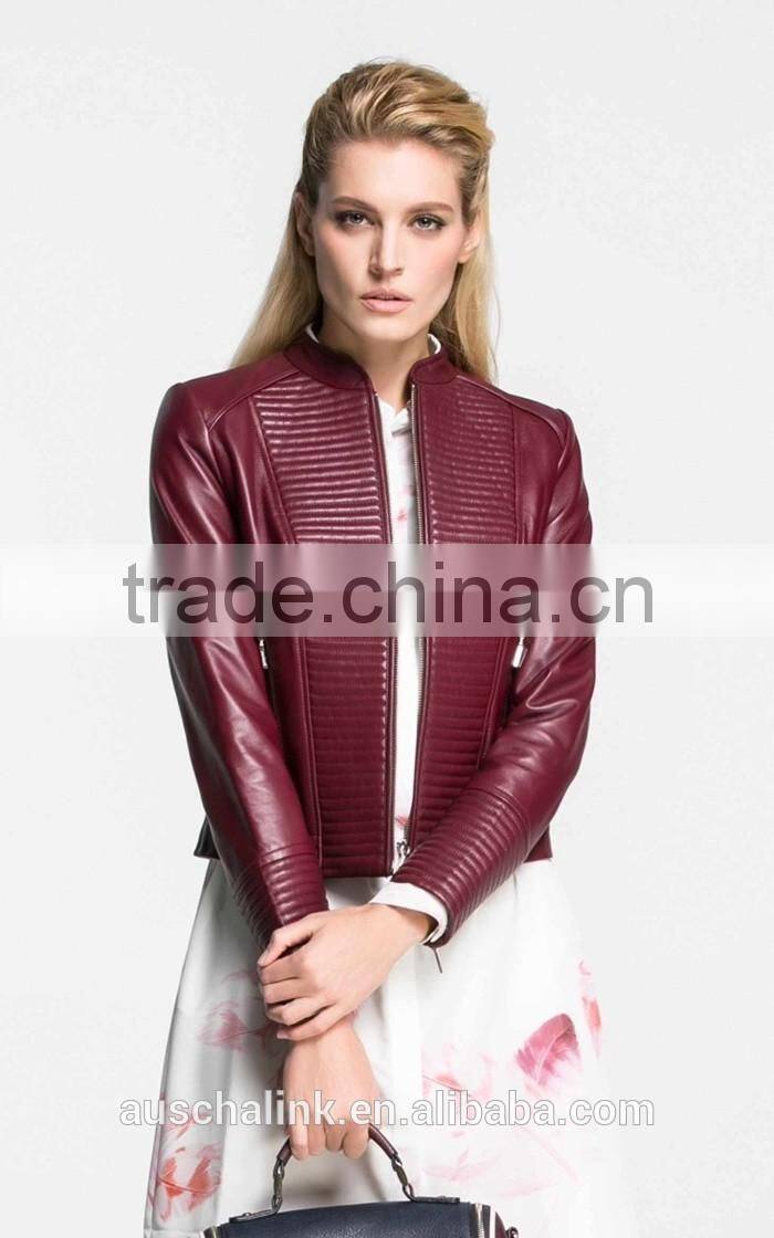 autumn custom short style washed sheep leather jacket fashion design