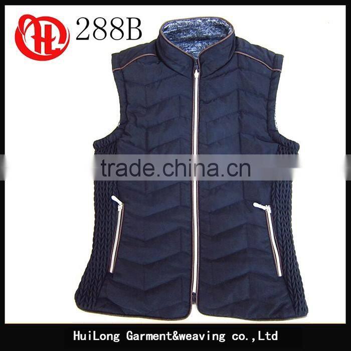 Reversible fleece lining padded casual vest women