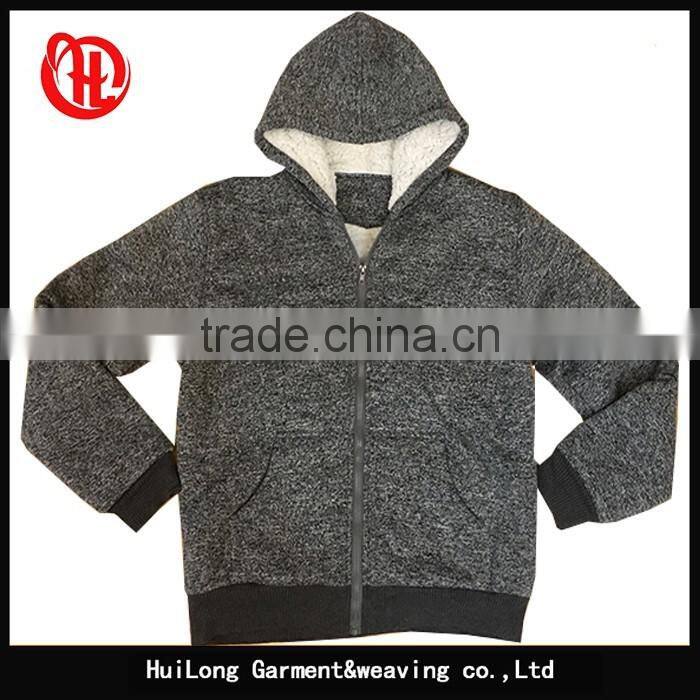 2017 New design fashion polyester men grey hoodie jacket