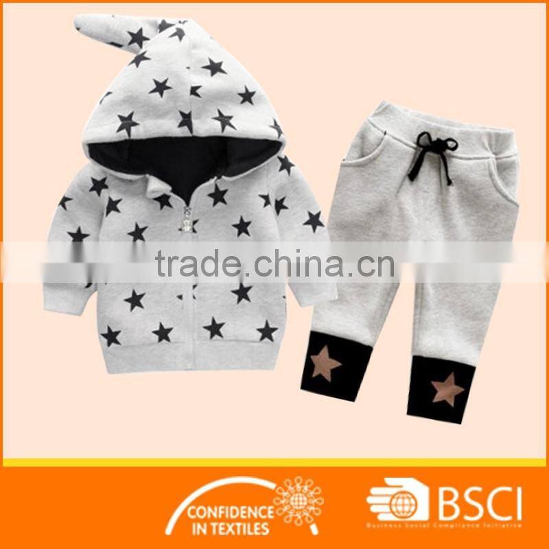 Cardigan Witch Desgin Jacket+Pant Wholesale Kids Outfits 2 PCS Children Clothing Set