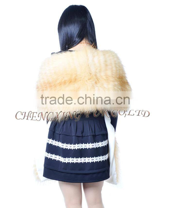 CX-B-79D New Design Fashion Raccoon Fur Warm Women Warm Fur Scarf/Fur shawl