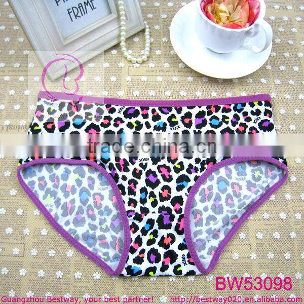 2014 colorful women panties for wholesale high waist cut full back brief panties for women elastic big size under panties