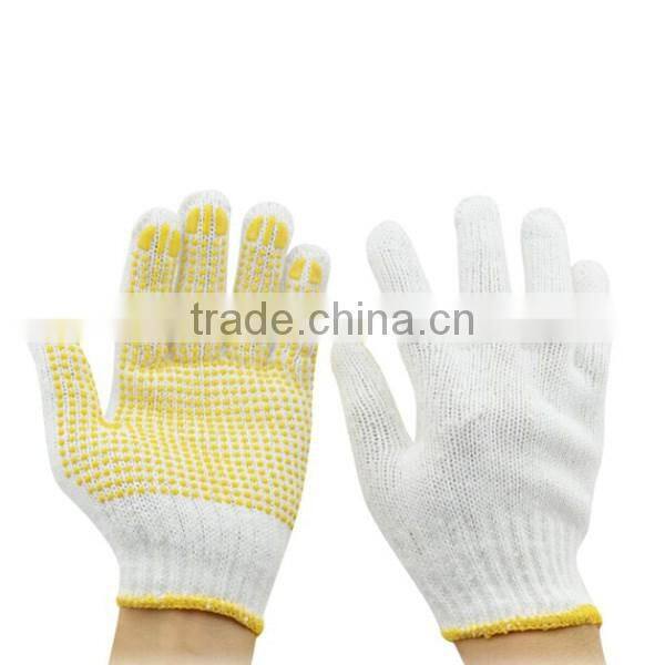 No Pollution No Stimulation PVC Dotted White Cotton Textile Glove
