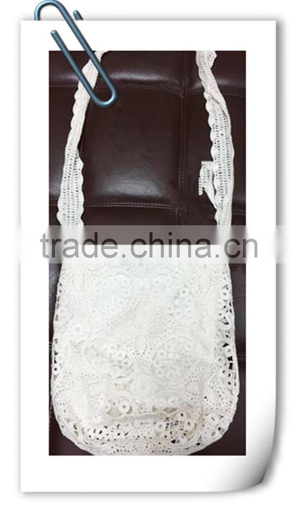 2015 New design 100% cotton handmade fashion embroidered luxury crochet handmade shoulder bag