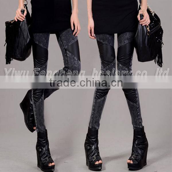 The autumn of the new imitated jeans stretch leggings