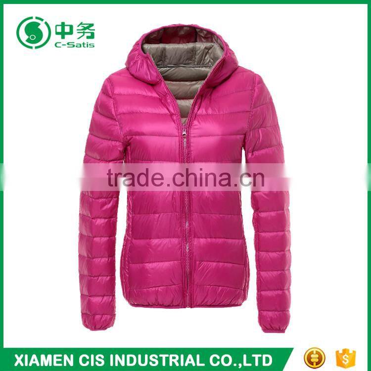 New Arrived Winter Reversible Slim Fit Duck Down Jacket for Women