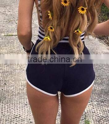 Runwaylover Custom Summer Sexy Bright Color Hot High Waist Gym Sport Women Cotton Shorts