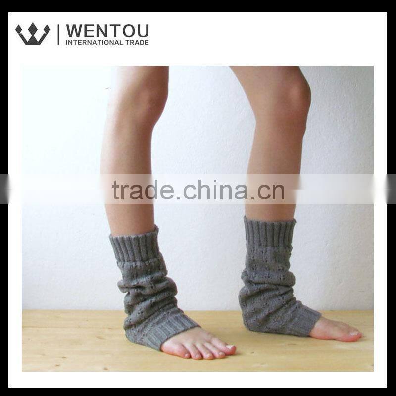 Fashionable Grey Knitted Lace Boot Socks