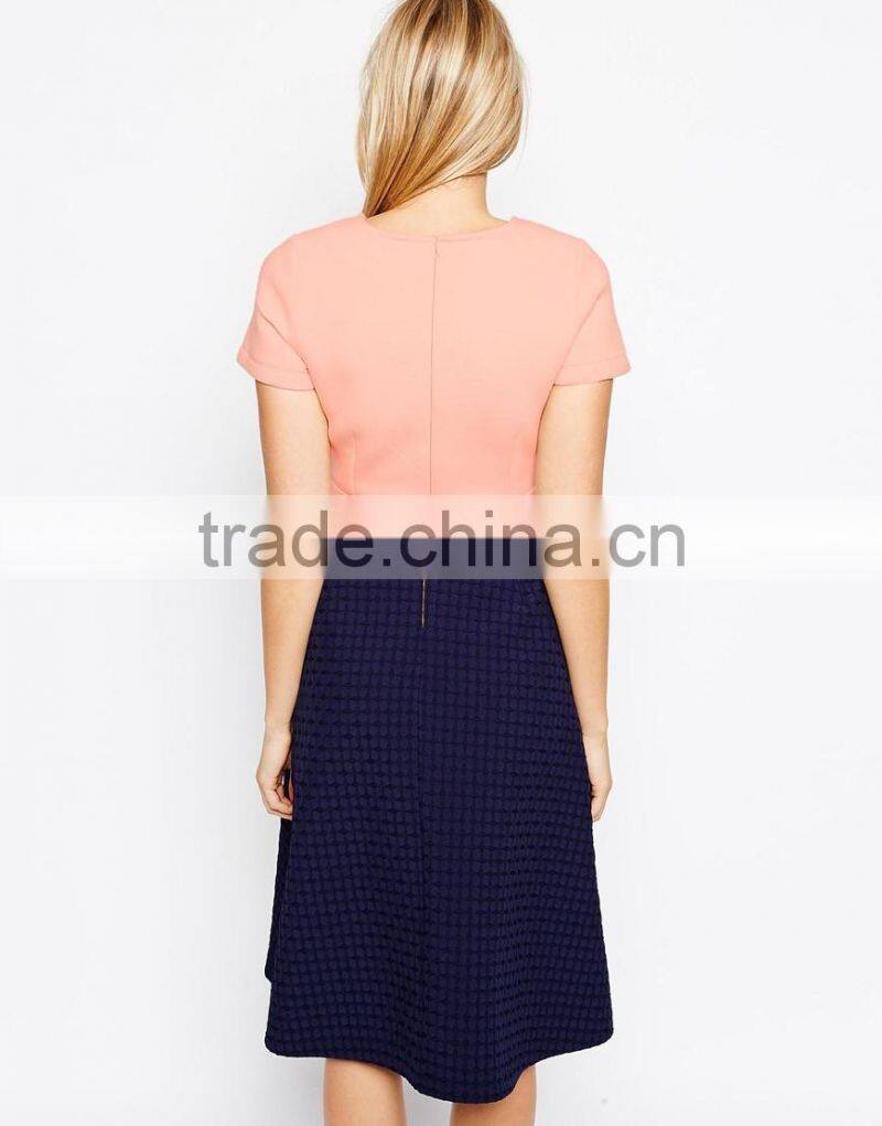 Maternity Bonded Skater Dress With Textured Full Skirt China supplier