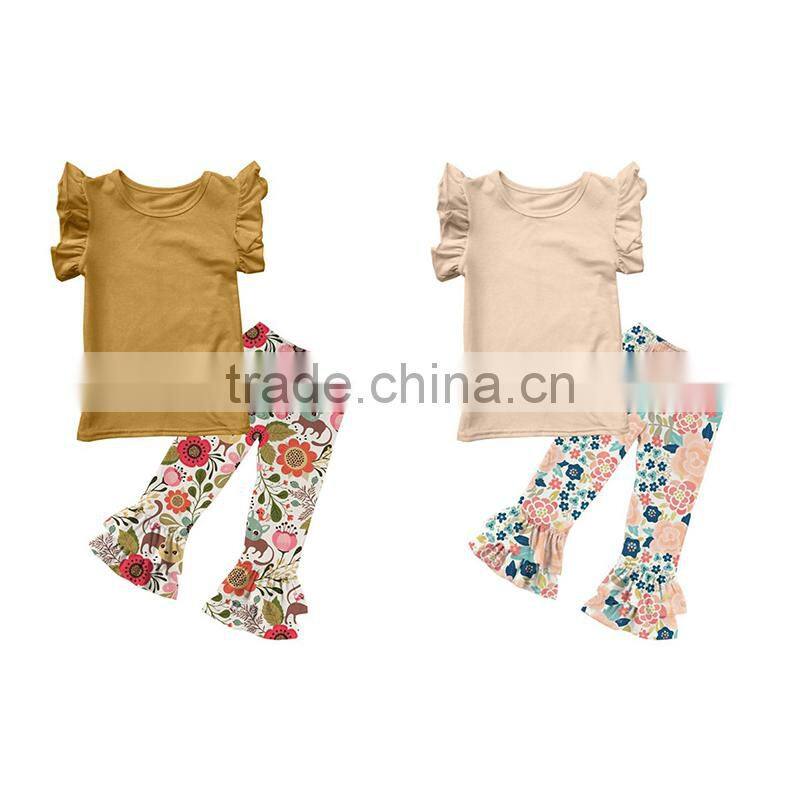 New Arrival Spring Summer princess Baby Girl Clothing outfit hot sale baby party Top With Pants Ruffle Set fashion flower pants