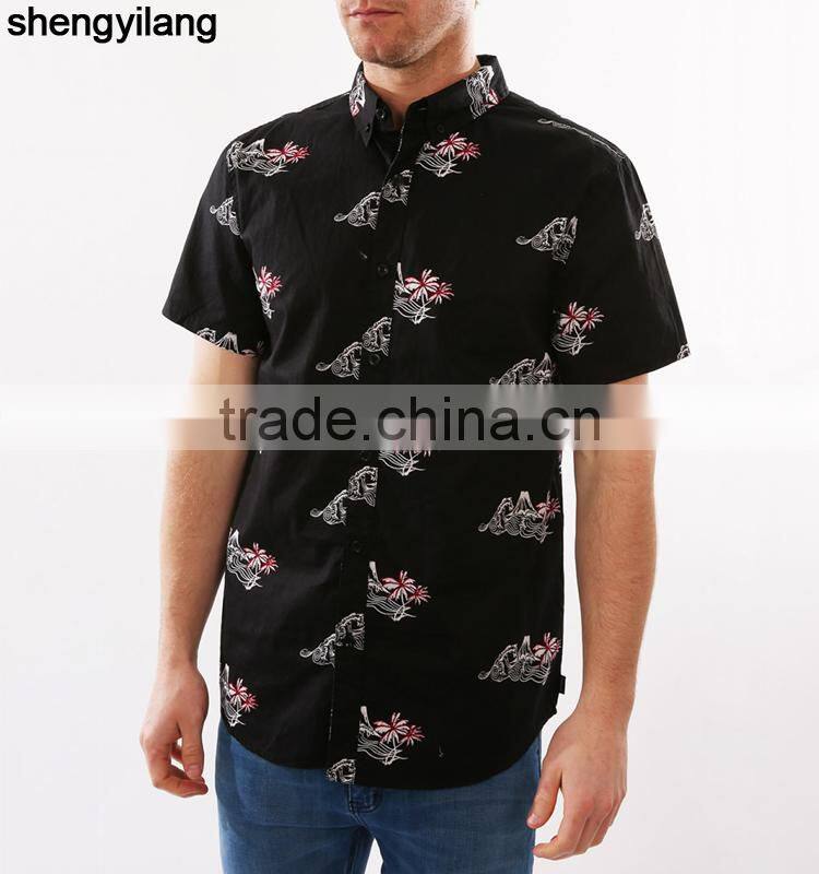 High quality cheap button up shirts,2016 casual shirt design for men custom printed shirts guangzhou factory