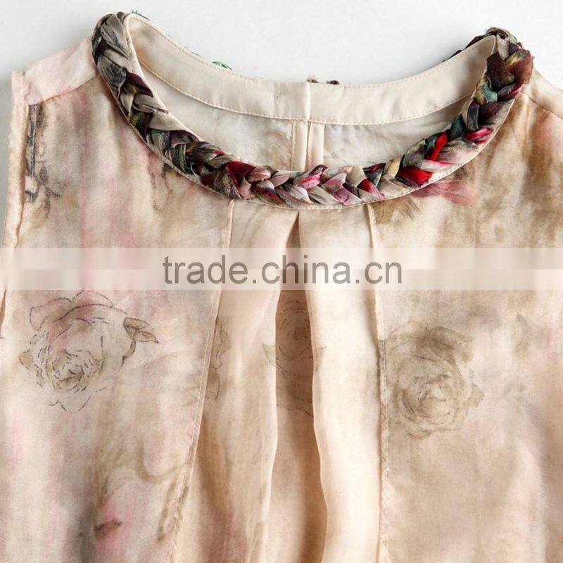 traditional 100 silk super thin see through sleeveless dress