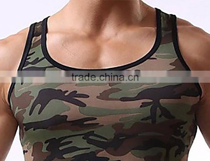 Stylish 2017 New Camo Tank Top/ Slim Fit Tank Top /Color Binding Tap Top T1701011