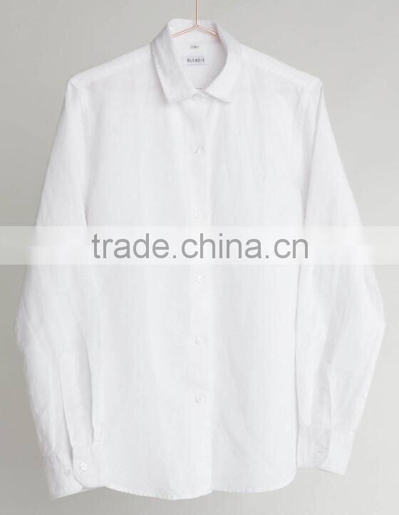 100% linen or linen/cotton comfortable simple causal blouses/shirts for women