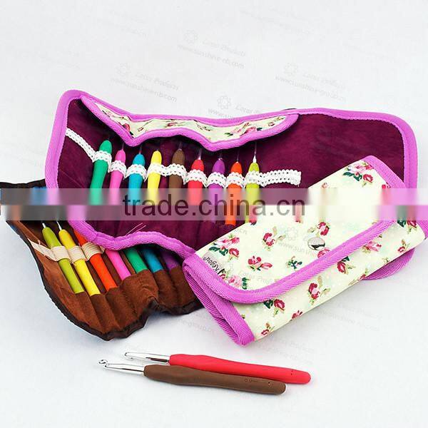 Soft TPR Handle Aluminium Head Crochet Hook Needles Knitting Needle Crochet Hook Set