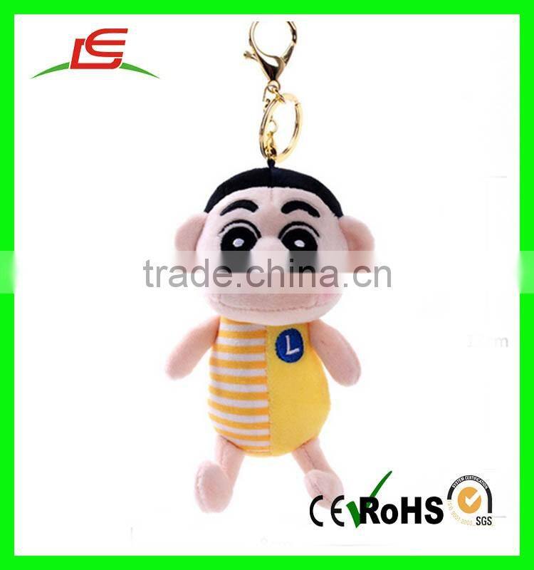CE certificated custom plush animal keychain monkey toy plush keychain