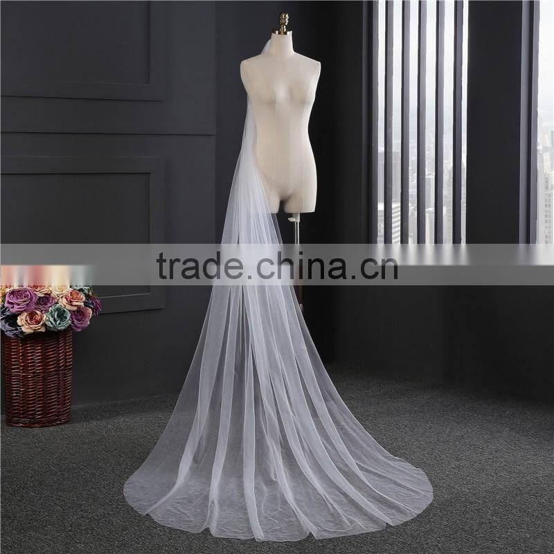 2017 wholesale new grance long bridal wedding veil long Tulle wedding veils HL18