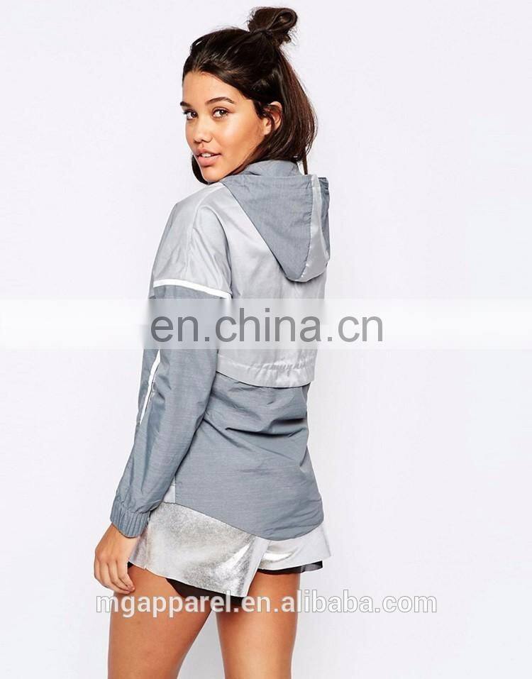 Custom wholesale fashion windbreaker jackets women 2016