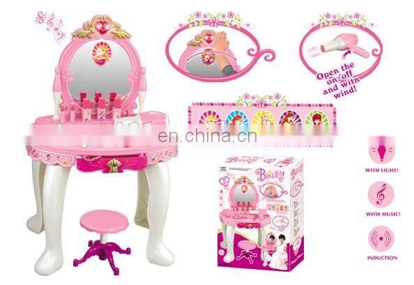 kids cosmetics set toys platform with light and musical