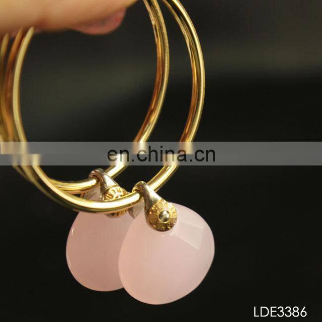 square beryl gold plated earrings finding clip