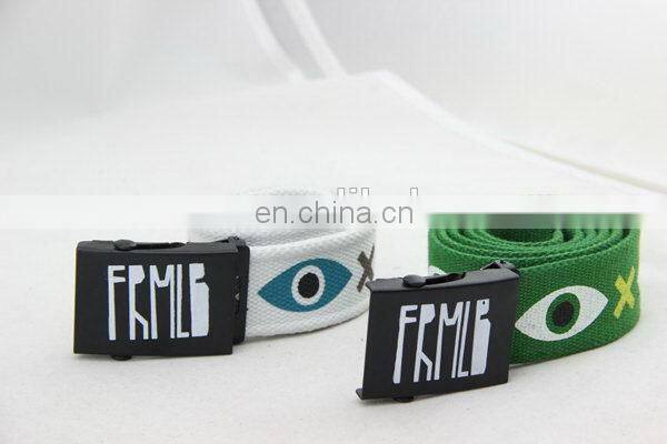 Canvas Belt With Full Printing Locking Belt Buckle