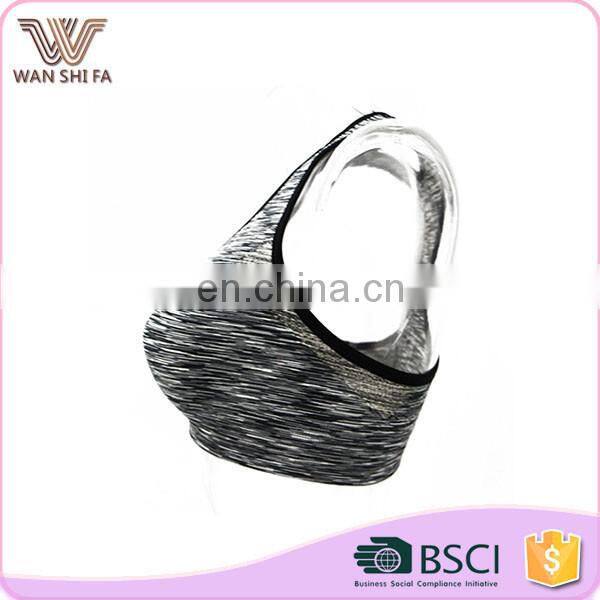 Quick dry nylon mixed gray yoga women sports bra