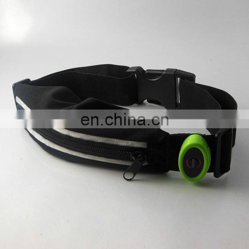LED belt with POUCH for sport led belt waist pouchbelt wallet pouch