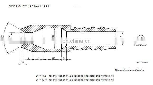 Standard IEC 60529 water spray jet nozzle IPX5 IPX6 for waterproof testing