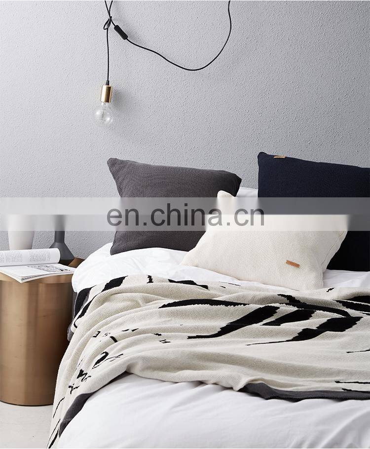 RAWHOUSE white black gray blue Knitted Pillow Case Cushion Cover with tassels