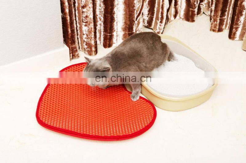 Customized EVA Pet Cat Litter Mat Double Layer Washable Cat Litter Mat