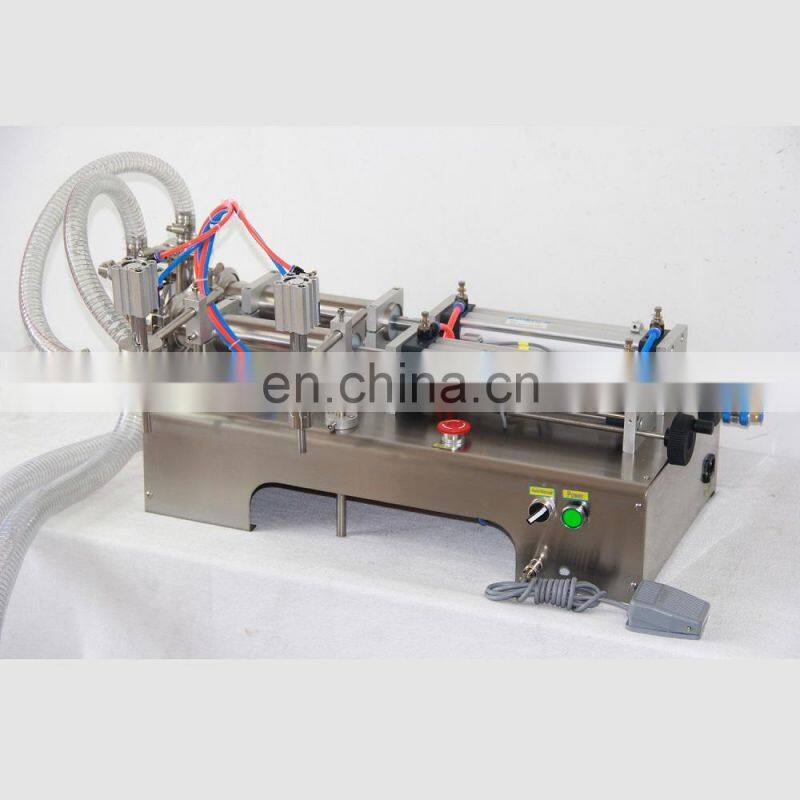 JOYGOAL hot sale high quality manual piston liquid filling machine with two filling heads