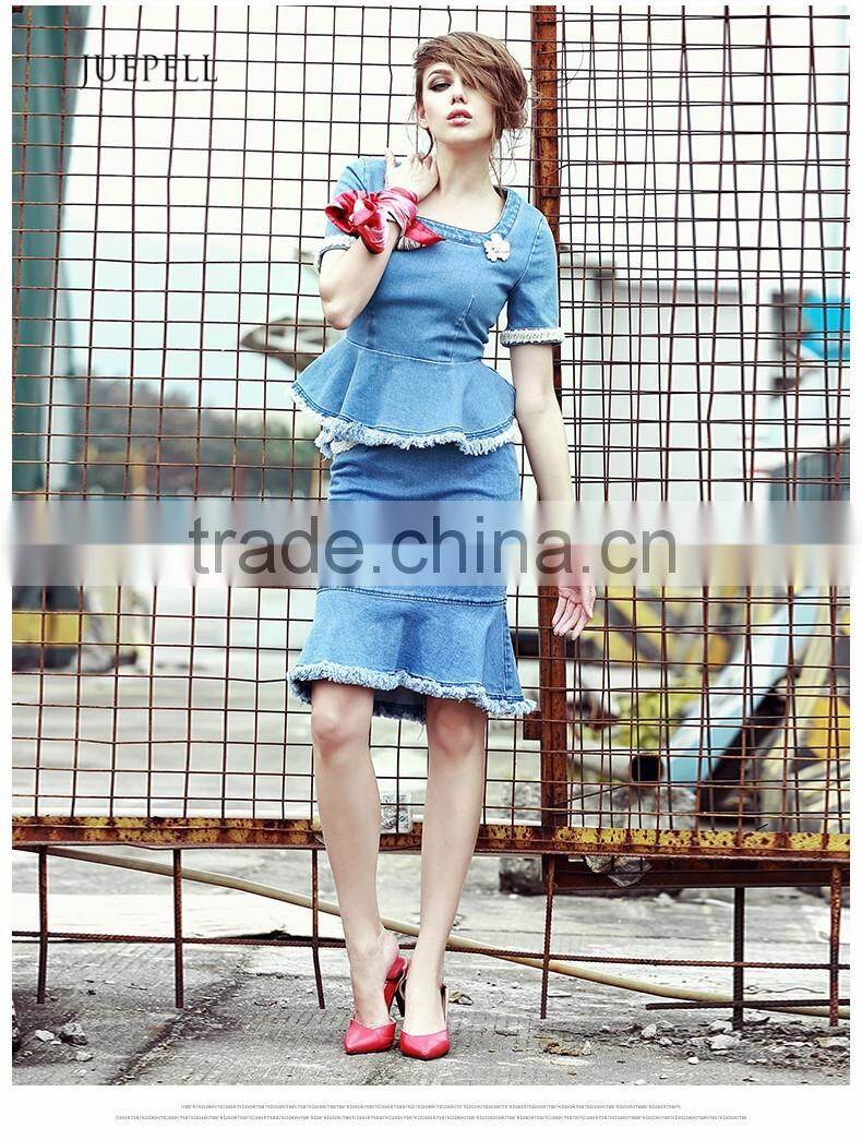hot sell ladies latest denim skirt