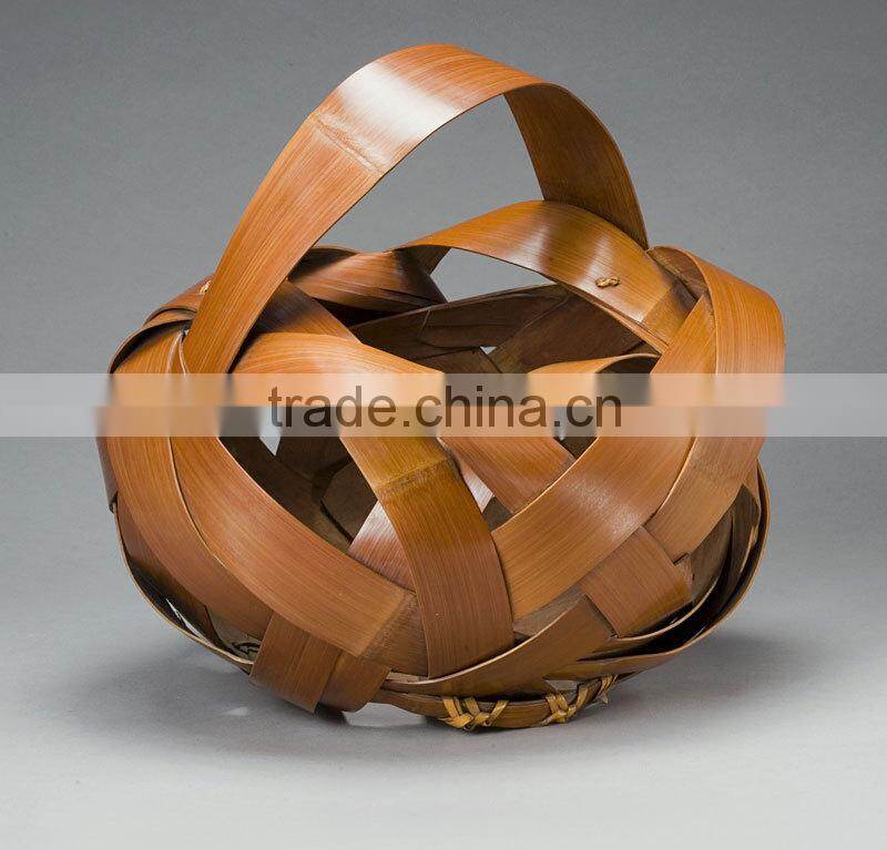 2016Round bamboo Gift Basket Tray.