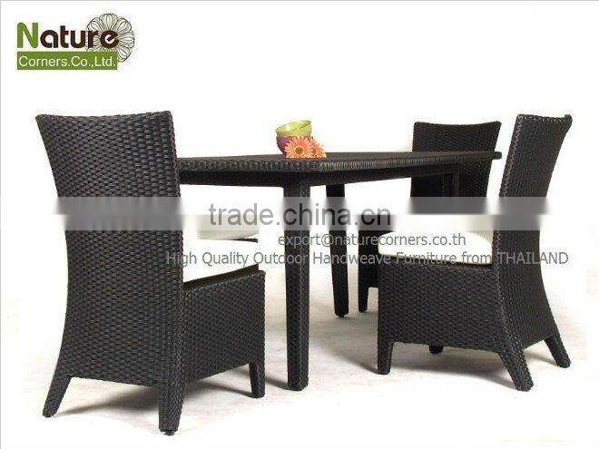 Modern Rattan Wicker Dining Table and Chairs for 4 Persons