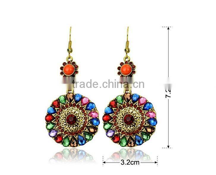 clip on earrings latest artificial cubic zirconia latest cute girls Arete colgante dije para mujer