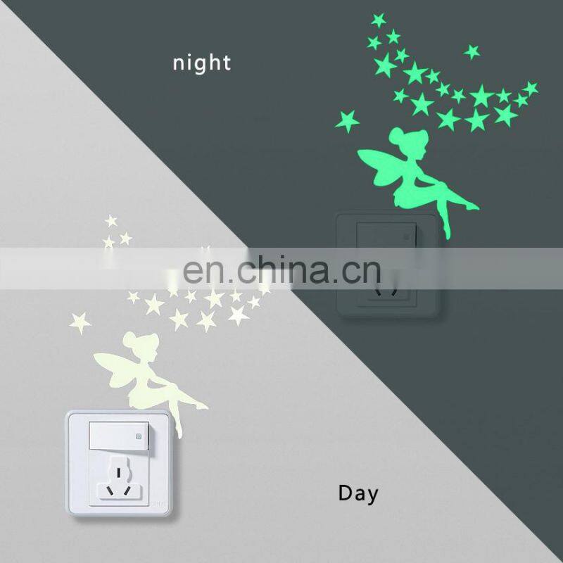 Luminous Cartoon DIY Switch Sticker Wall Sticker Decoration Fluorescent Living Room Children Room Home Decor