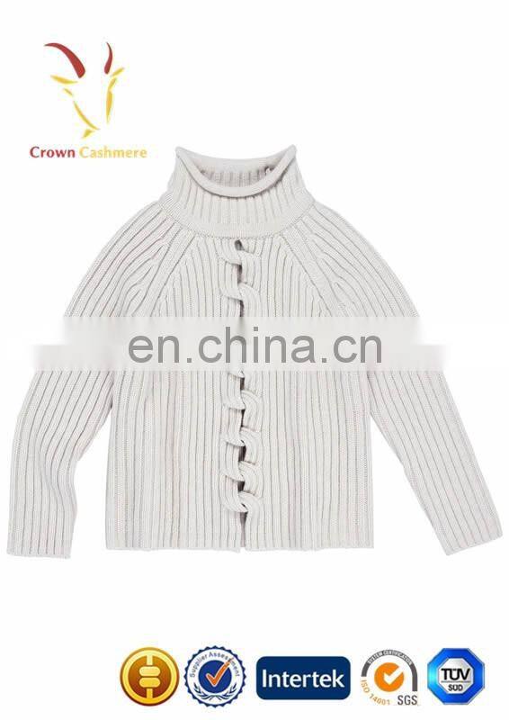 Ribbed Merino Wool Clothing Pullover Sweater for Lady