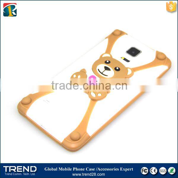 fit for 1~5 inches bear yellow monster universal silicon bumper case for iphone 6