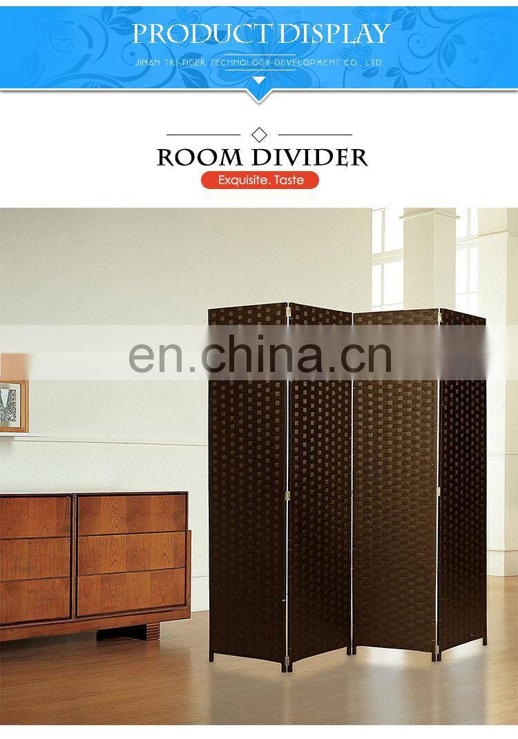 Eco-friendly 4 panel waterproof and foldable room divider wood screen