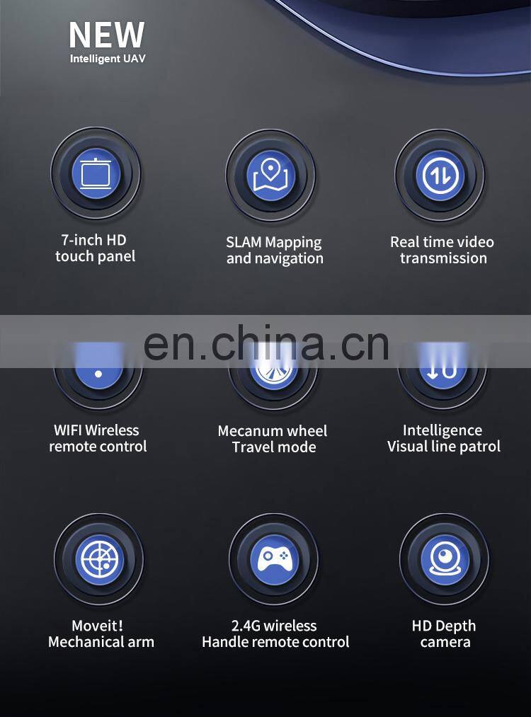 Assembled ROS MROS Lidar Car Mecanum Wheel Robot Car +4DOF Robotic Arm With 7" Touch Screen Range 12M/39.4FT