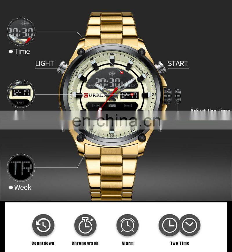 CURREN 8404 Top Luxury Brand Mens Watches Waterproof LED Quartz Digital Sport Fashion Men Wrist Watch