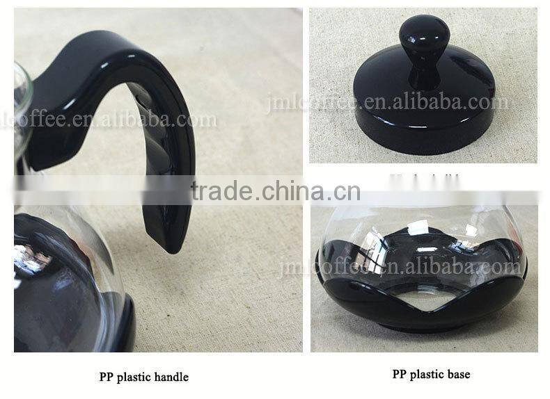 Glass Tea pot with various color to choose , Anti-slip design ,SS 304# tea filter