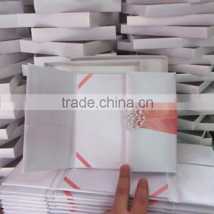 2015 fashionable silk wedding cards with buckle -- T252