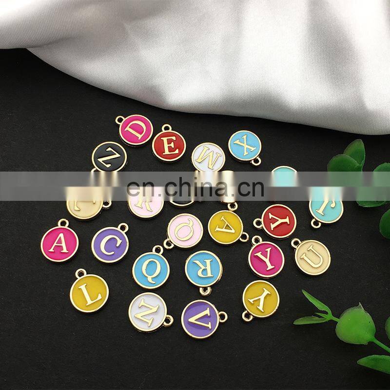 26pcs 12*14mm Alphabet Letter Enamel Charms Jewelry Handmade Pendants Jewelry Making Handmade DIY Bracelet