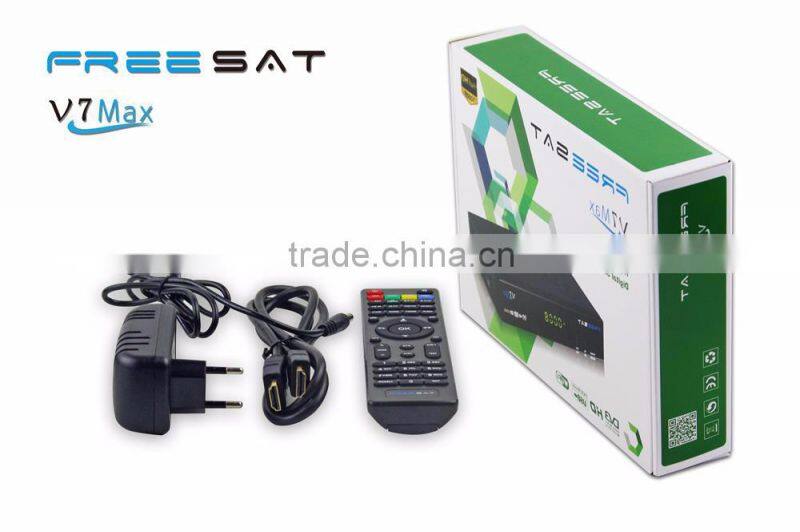 DVB-S2 Receiver FREESAT V7 MAX DVB S2 Support PowerVu,DRE, Biss key Cccam & Newcam