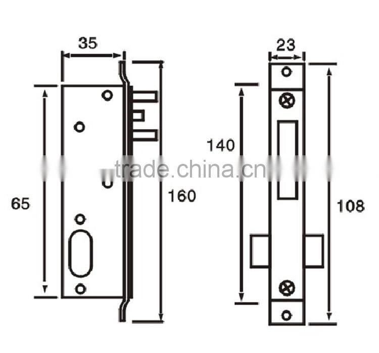 High quality good selling sliding iron keys brass cylinder door lock for aluminium and wooden door