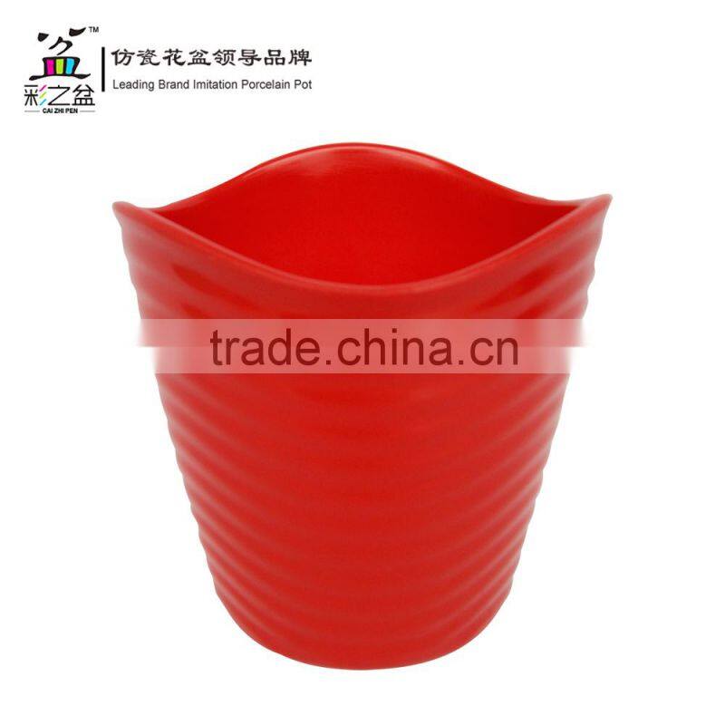Direct manufacturer special wavy shape Caizhipen MX1301 Melamine flower pot Wholesale