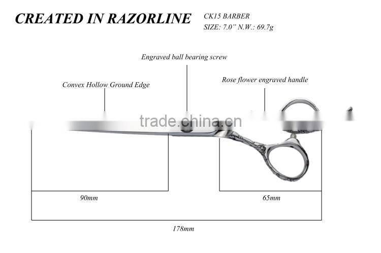Japanese CK15 professional hair barber scissor, most popular barber cutting scissor with BSCI & WCA certificate