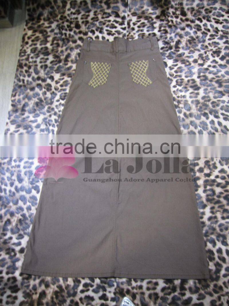 2016 Ladies Fashion Embroidered Casual Long Denim Skirt LK-007