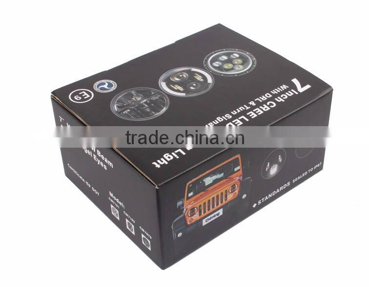Multifunction off road 7" round led jeep headlight 80W for USA pickup trucks